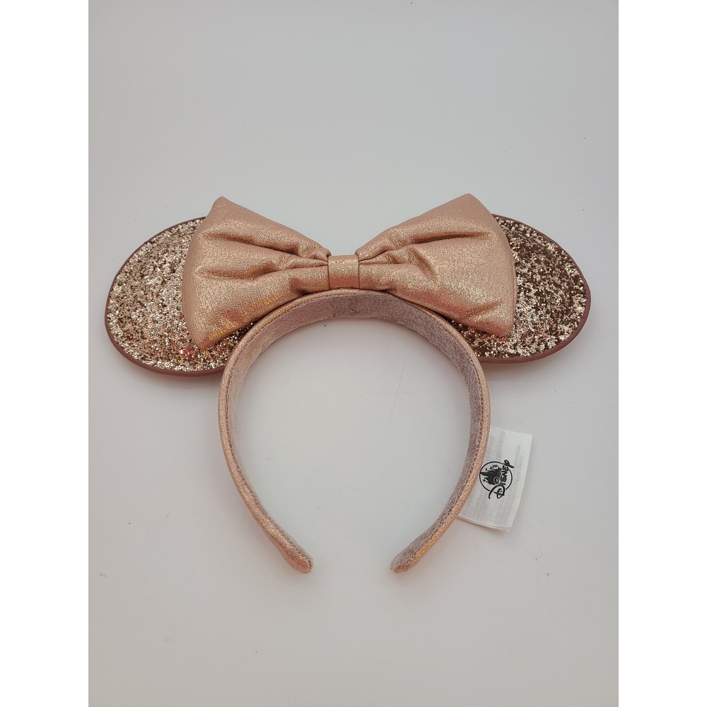 Disney Parks Minnie Mouse Rose Gold Sequined Ear Headband.